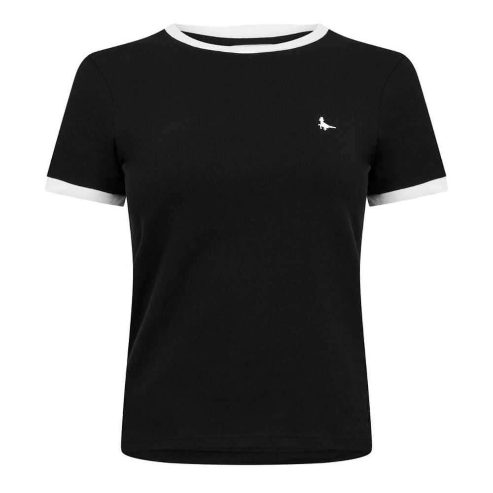 Jack Wills Womens/Ladies Trinkey Ringer T-Shirt / Black